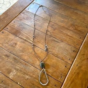 Silpada .925 Silver Brown Leather stone necklace. Retired